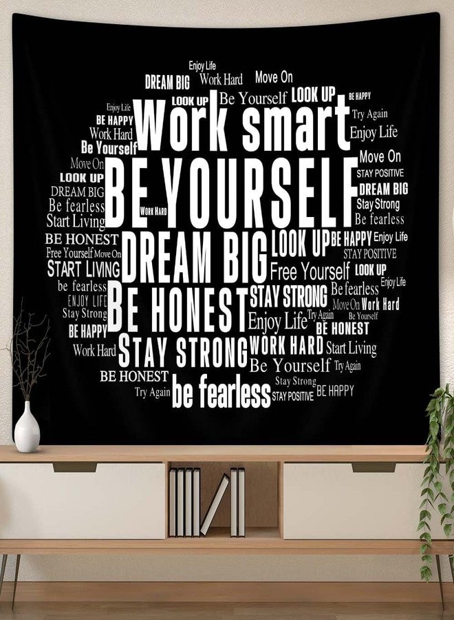 Drgilau Inspirational Quotes Tapestry, Motivational Tapestry Positive Saying Classroom Wall Decor Black White Inspirational Tapestries for Office, Encouraging Work Life Wall Hanging Decor for College Dorm - Image 3